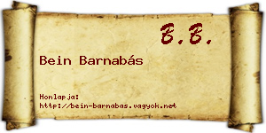 Bein Barnabás névjegykártya